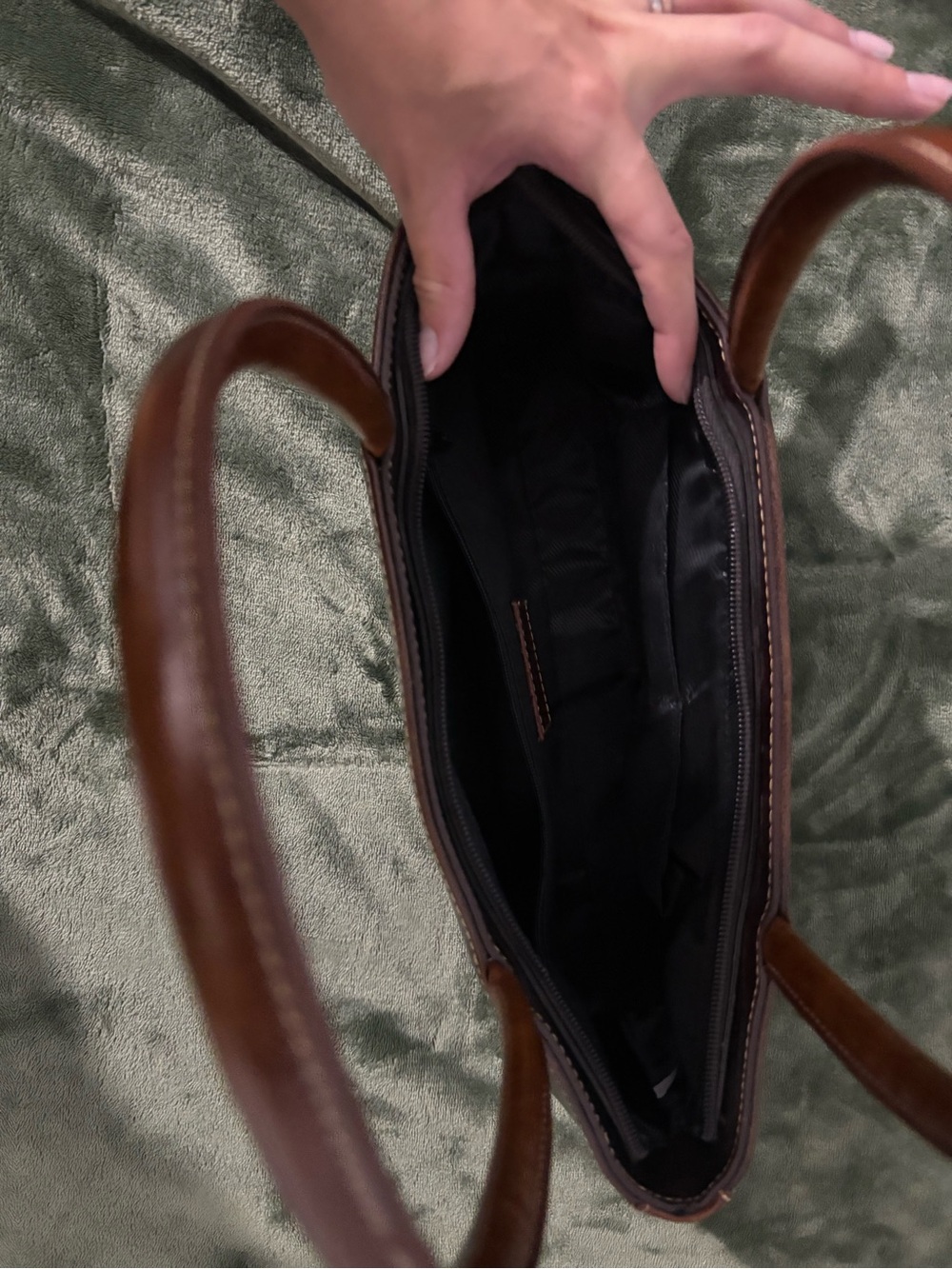 Gucci Dark Brown Leather Satchel with Tan Handles - Picture 6 of 10